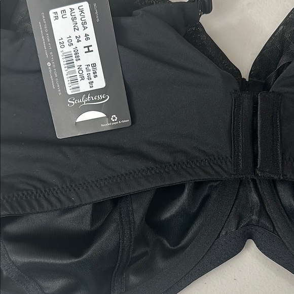 Sculptresse Bliss Full Cup Black Underwire Bra Size 46H New With Tags - Picture 4 of 5